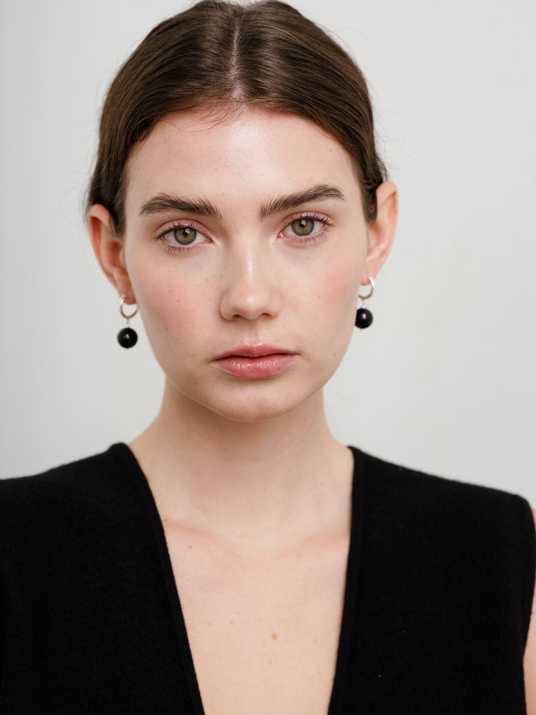 Boule Hoops Black Tourmaline