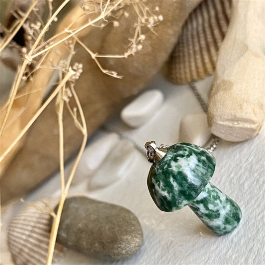 Bolete Stone Mushroom Pendant