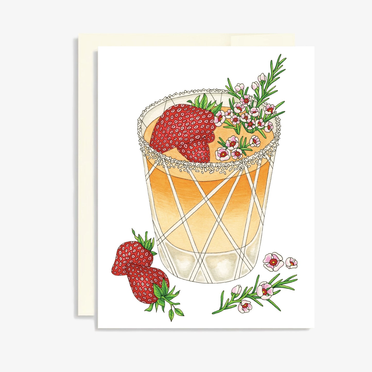Strawberry & Waxflower Cocktail Card