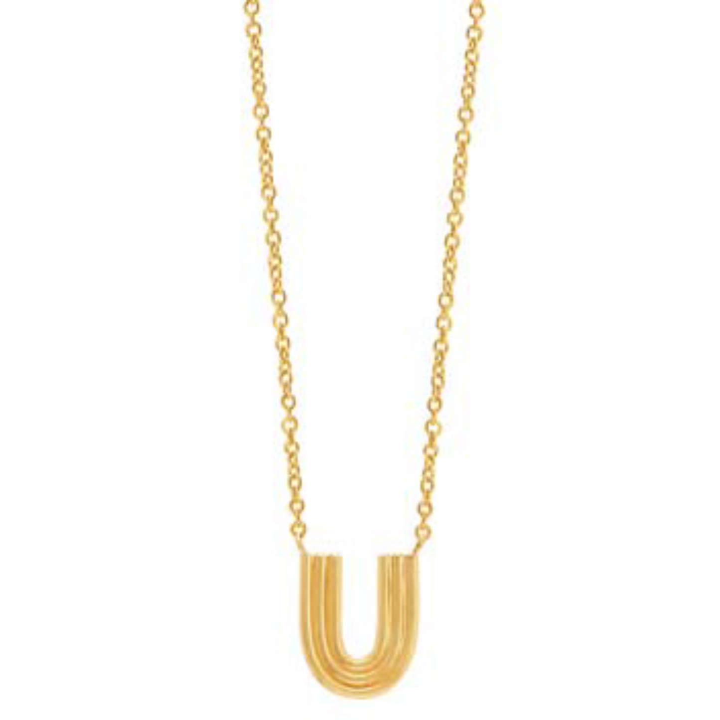 Upside Down Arch with Ridges Necklace