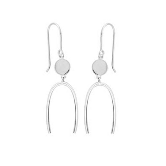 Dot and Arc Hook Earrings