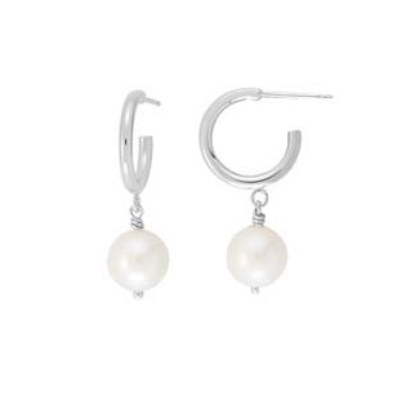 Hanging Pearl Half Hoop