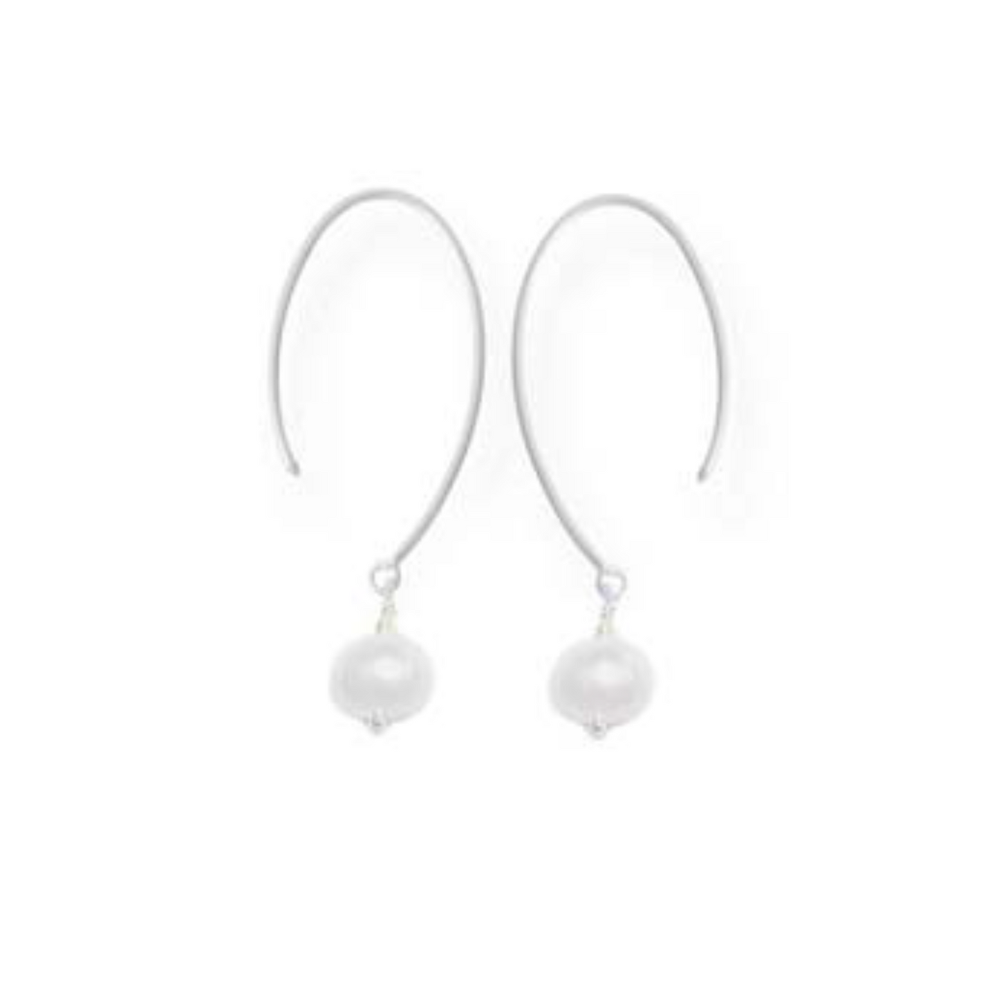 Oval Hoop White Pearl