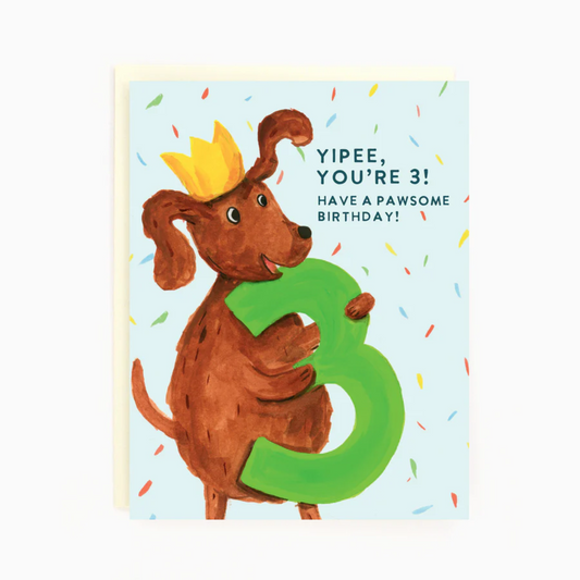 Dog 3rd Birthday Card