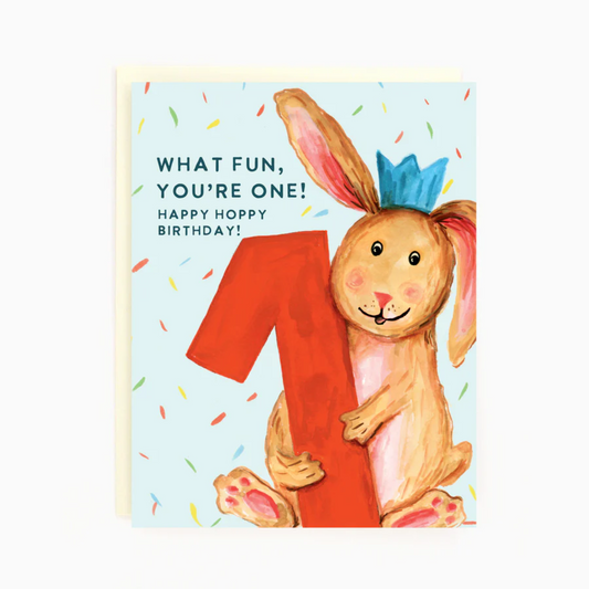 Bunny 1st Birthday Card