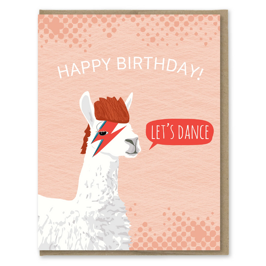 Bowie Llama Birthday Card