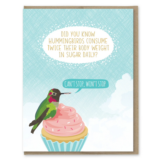 Hummingbird Fact Birthday Card