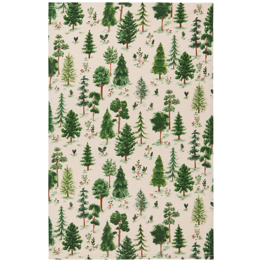 Woodland Printed Cotton Tea Towel