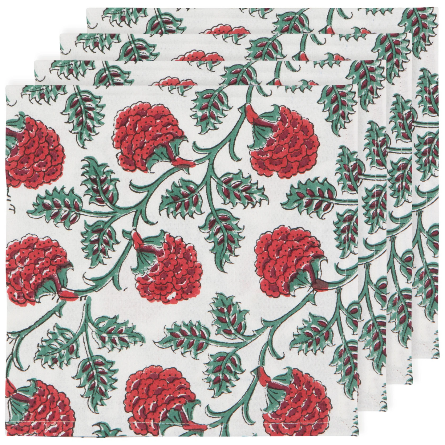 Carnation Block Print Napkins