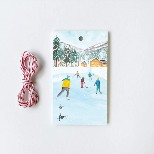 Ice Skating Holiday Gift Tags