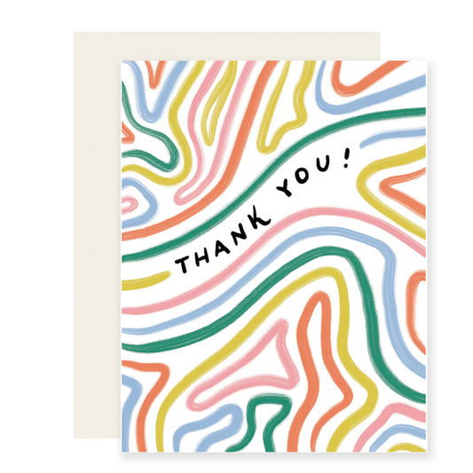 Bendy Lines Thank You Card