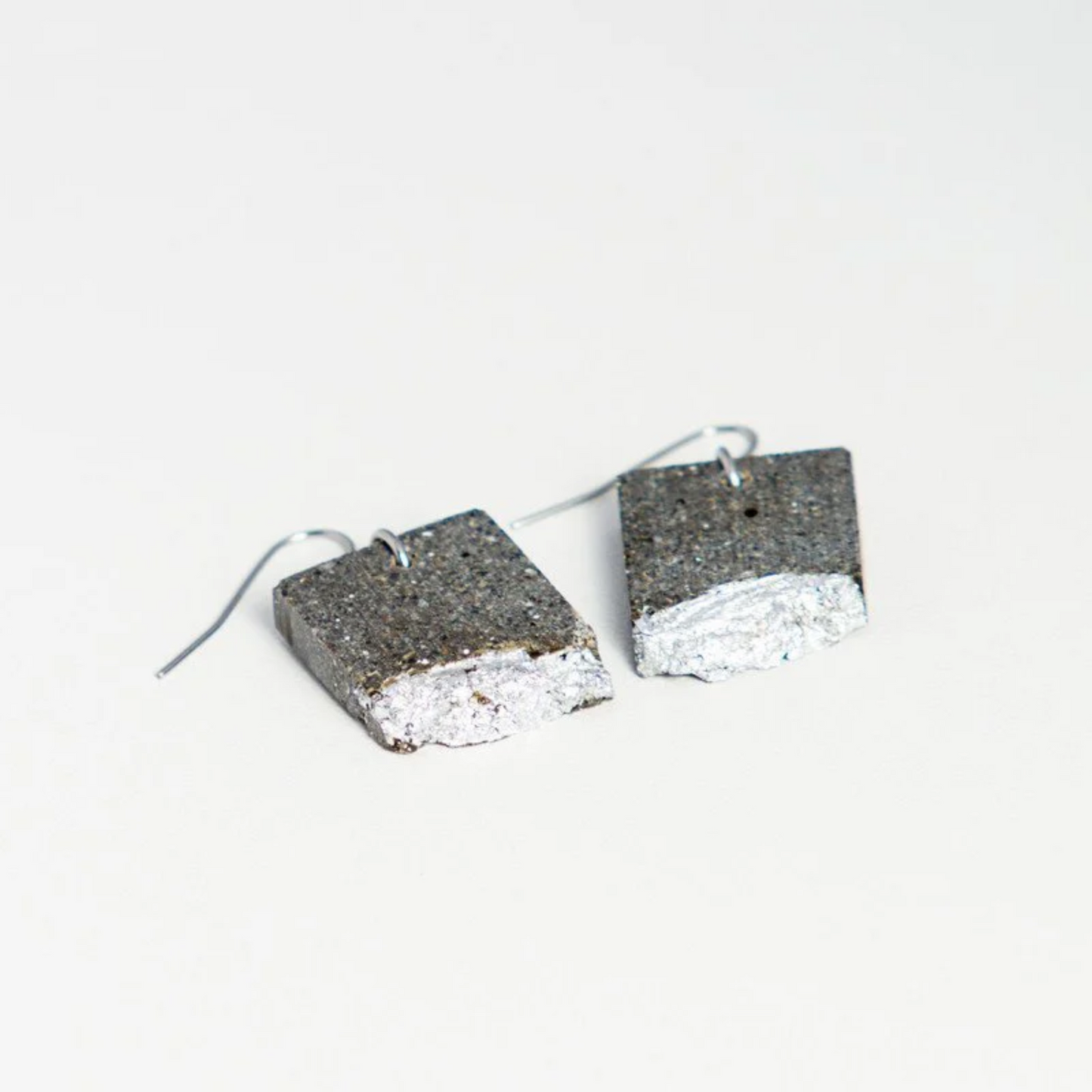 Concrete Rectangle Fractured Earrings