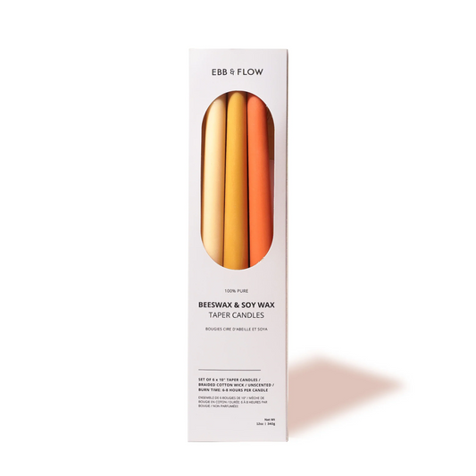 Neutral Beeswax & Soy Taper Candles (Set of 6)