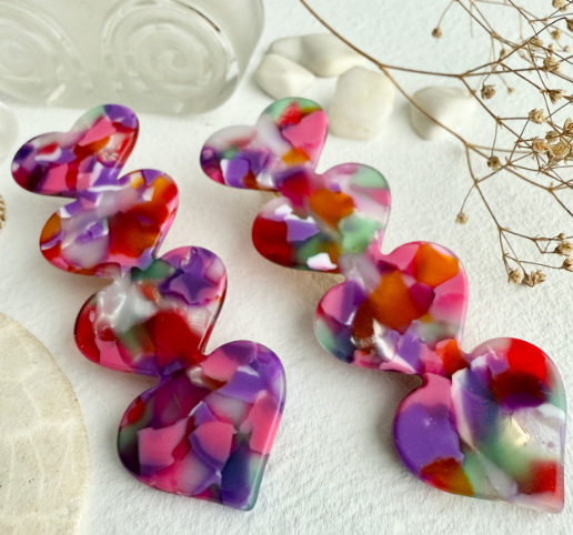 Love is a Battlefield Quadruple Heart Duckbill Hair Clip