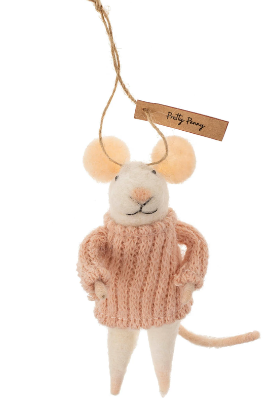 Pretty Paulina Mouse Felt Ornament