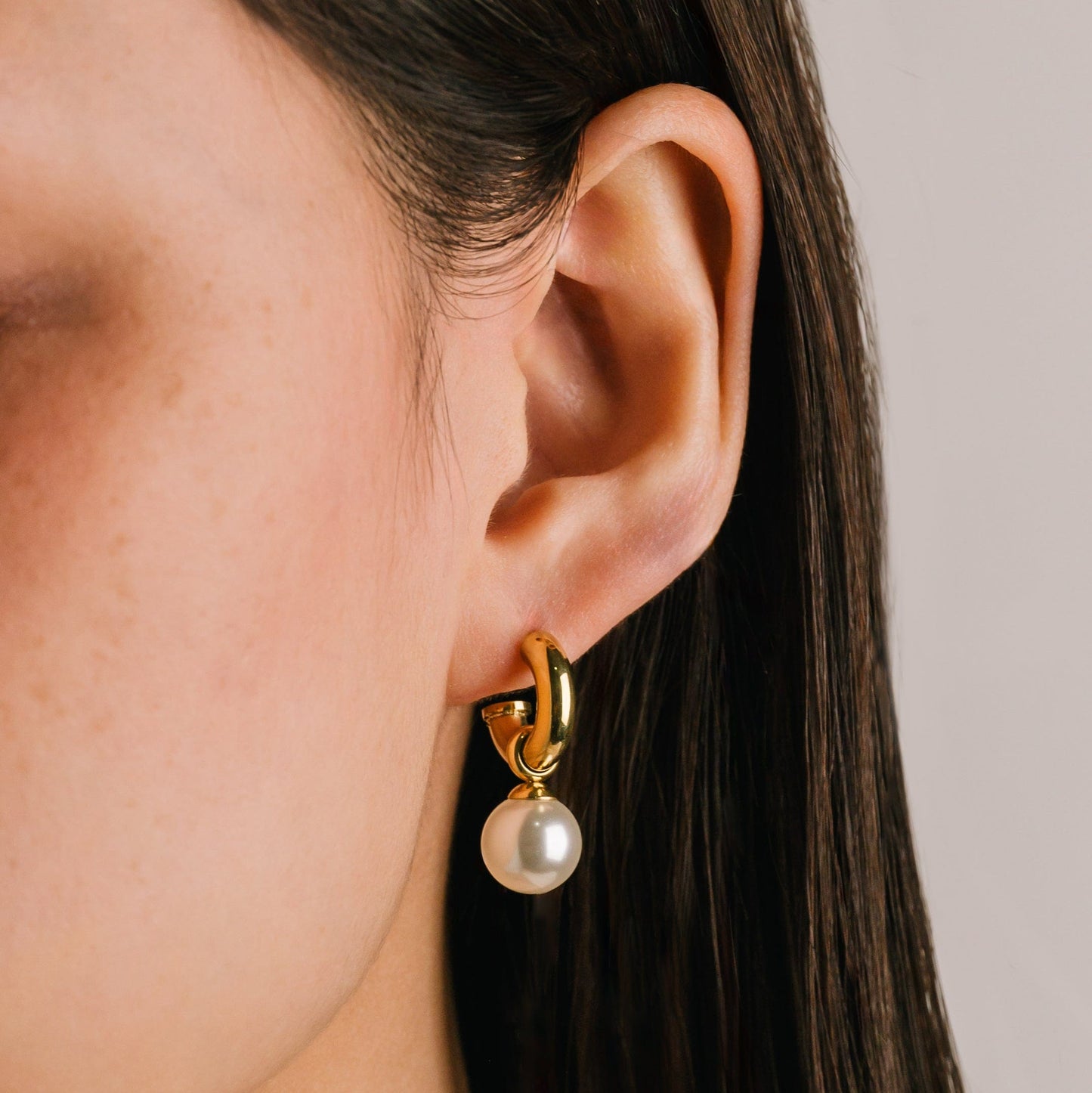 Solstice Pearl Hoop Earrings