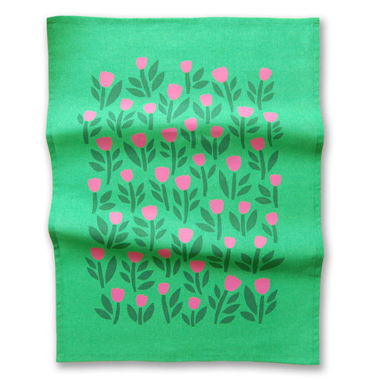 Tulip Green Tea Towel