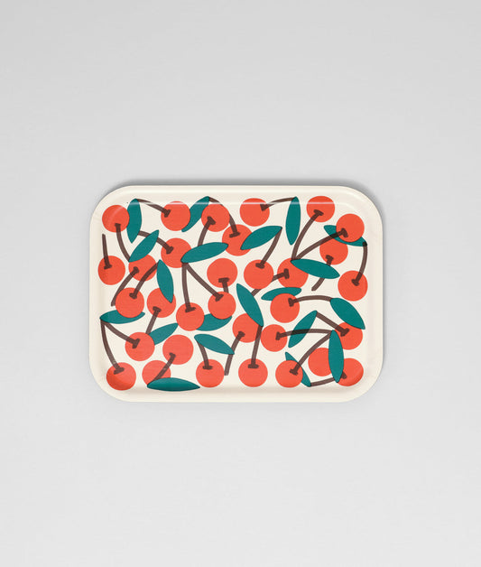 Cherries Mini Rectangle Birch Serving Tray