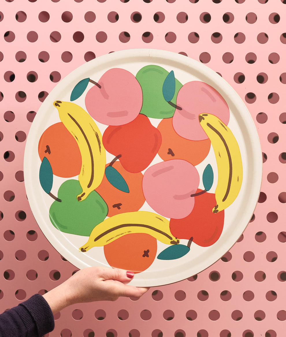 Fruit Bowl Large Round Birch Serving Tray