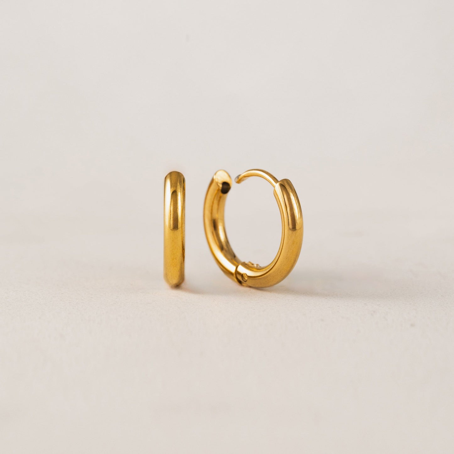 Tube Hoop Gold Earrings
