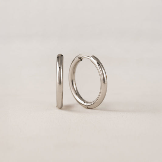 Tube Hoop Silver Earrings