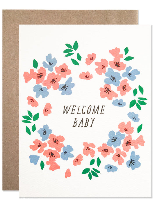 Welcome Baby Wreath Card