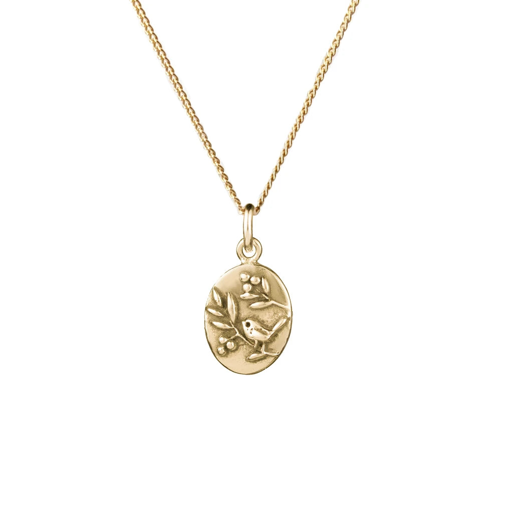 Bird in Berries Charm Necklace