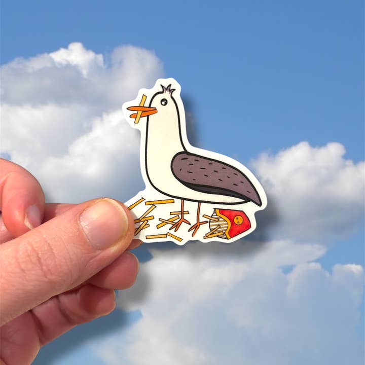 Gus the Gull with Fries Sticker