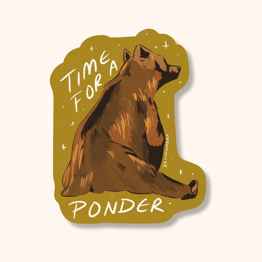 Time For A Ponder Grizzly Bear Sticker