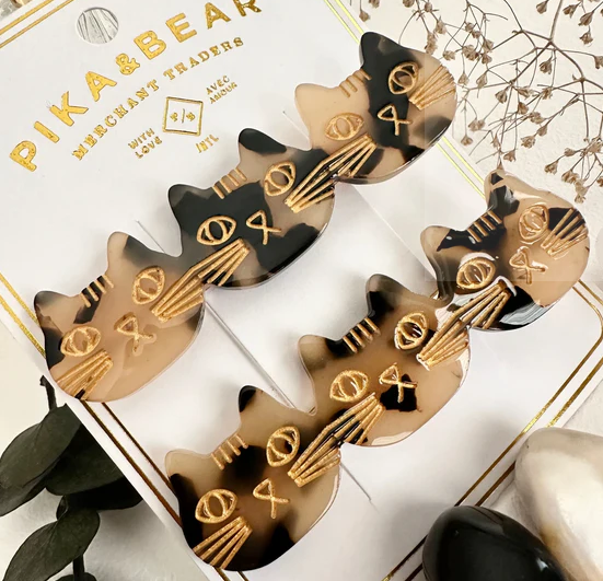 Triple Trouble Cat Face Hair Clips