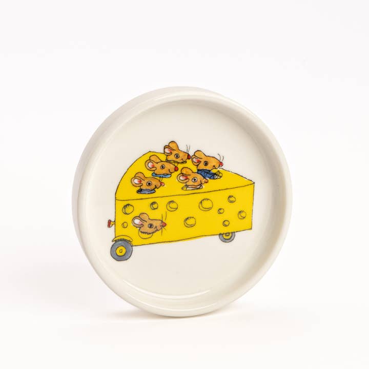 Magpie X Richard Scarry Cheese Car Round Trinket Dish