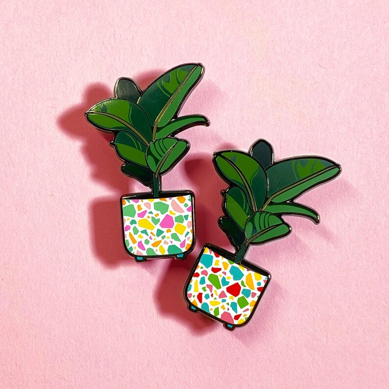 Rubber Plant Enamel Pin