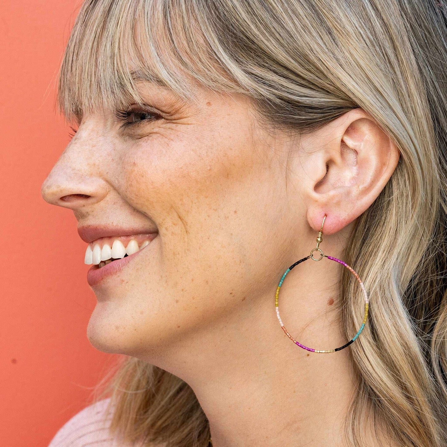 Kelly Beaded Hoop Earings
