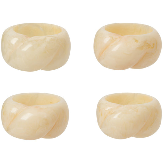 Ivory Resin Napkin Rings