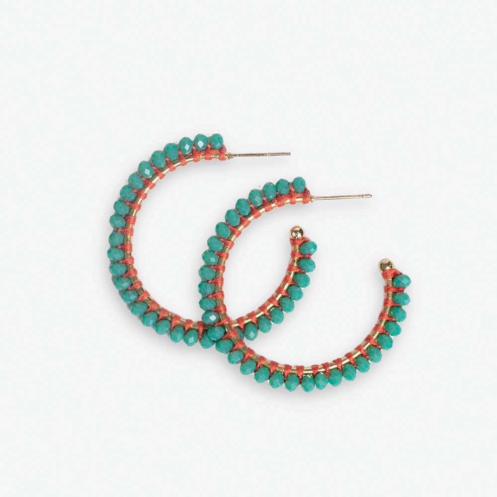 Lillian Crystal Beaded Turquoise Earrings