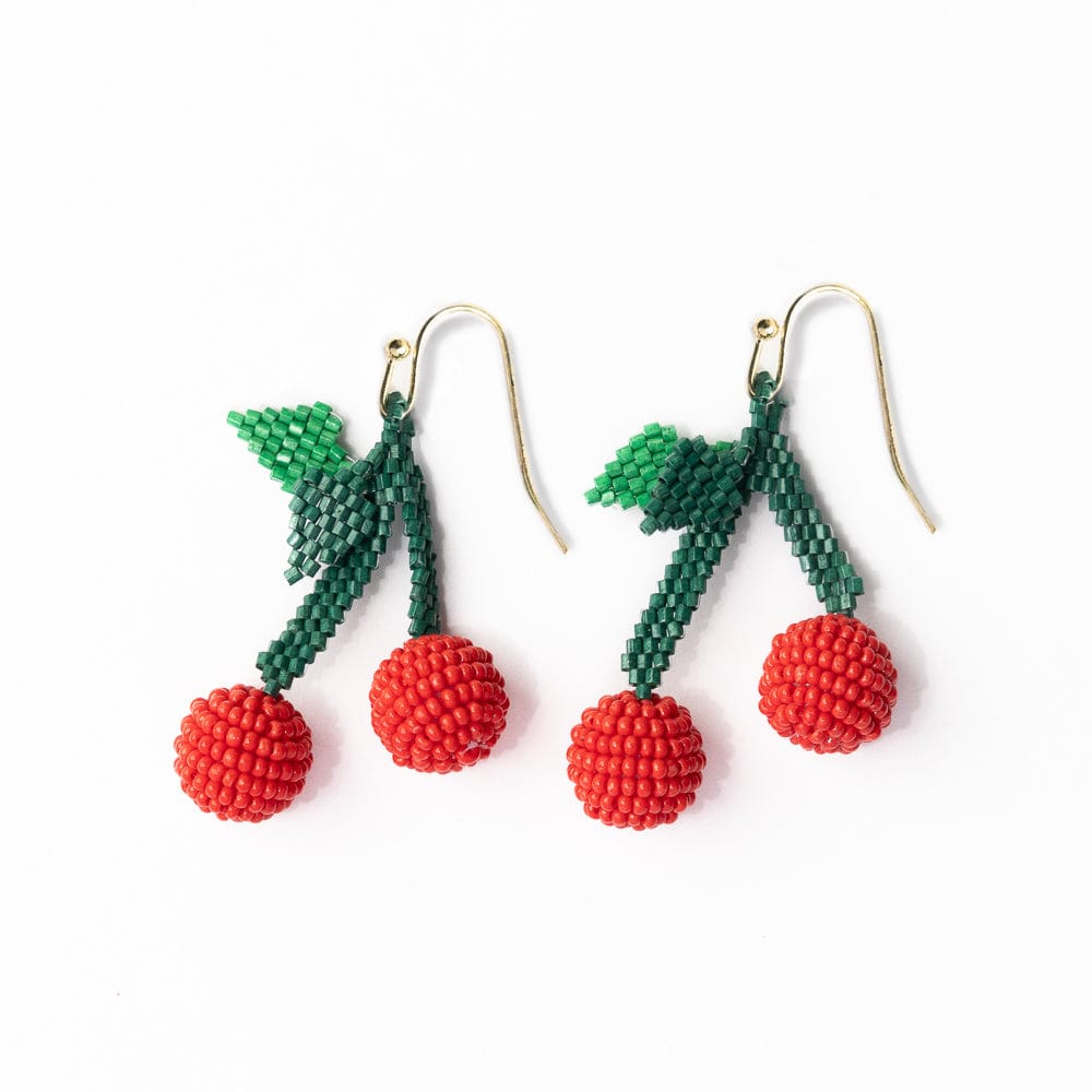 Lottie Cherry Beaded Earrings