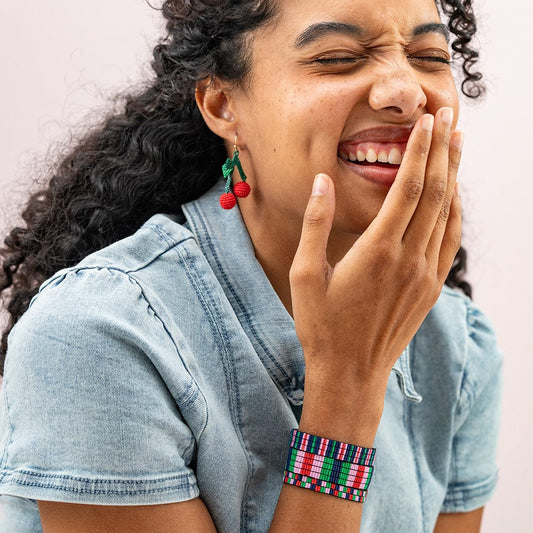 Lottie Cherry Beaded Earrings