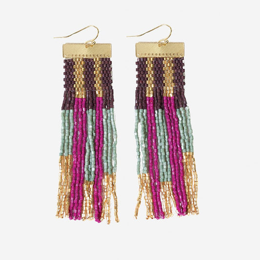 McKenzie Brass Bar Fringe Earrings