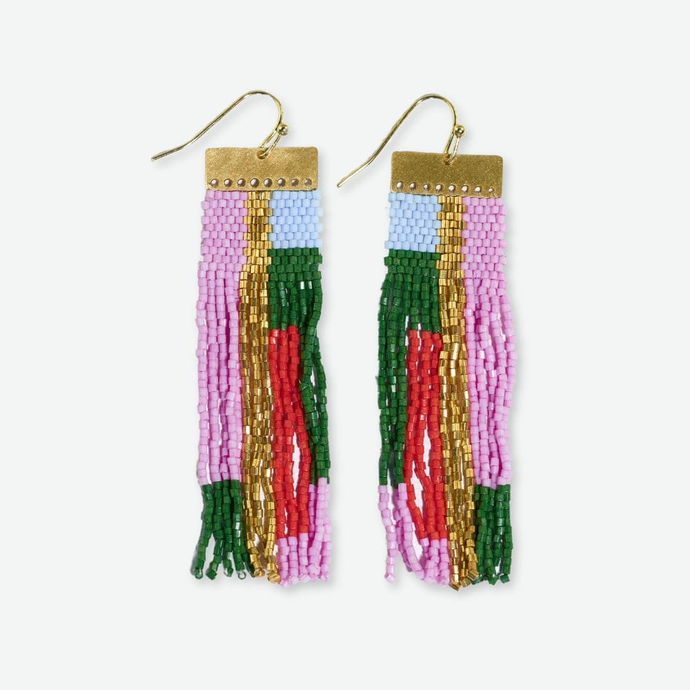 McKenzie Brass Bar Fringe Earrings