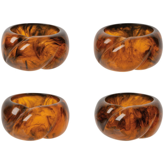 Tortoiseshell Resin Napkin Rings