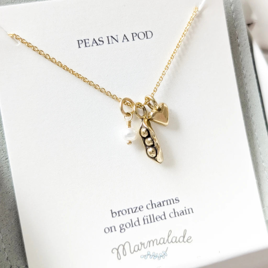 Peas in a Pod Cluster Charm Necklace