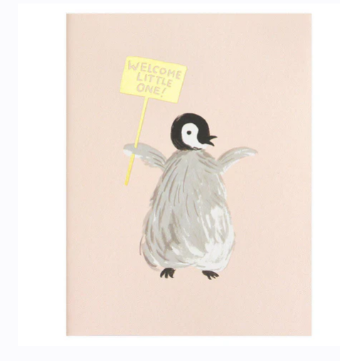 Welcome Penguin New Baby Card