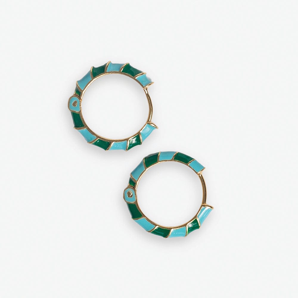Pippa Twisted Colorblock Enamel Hoop Earrings