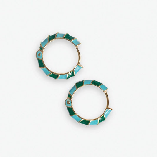 Pippa Twisted Colorblock Enamel Hoop Earrings
