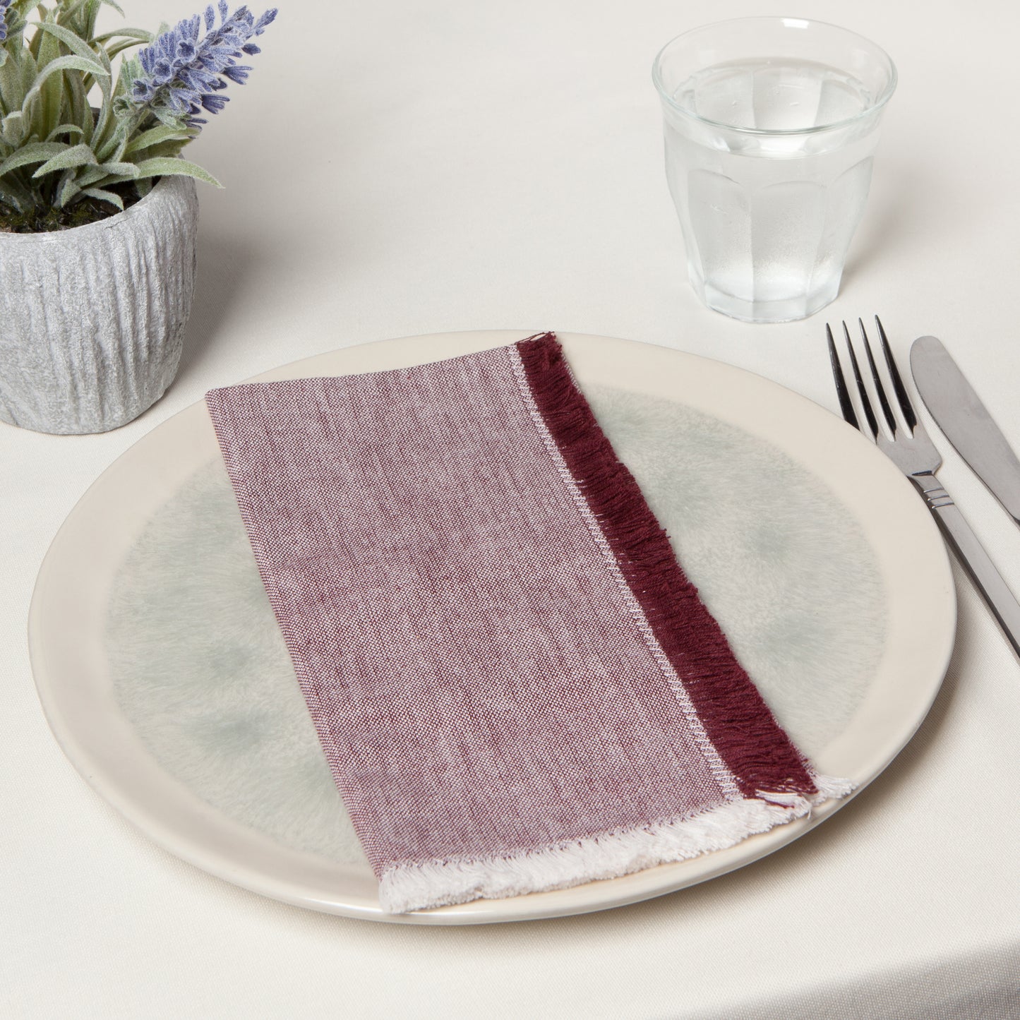 Wine Red Chambray Napkins
