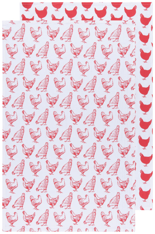 Chicken Floursack Tea Towel Set
