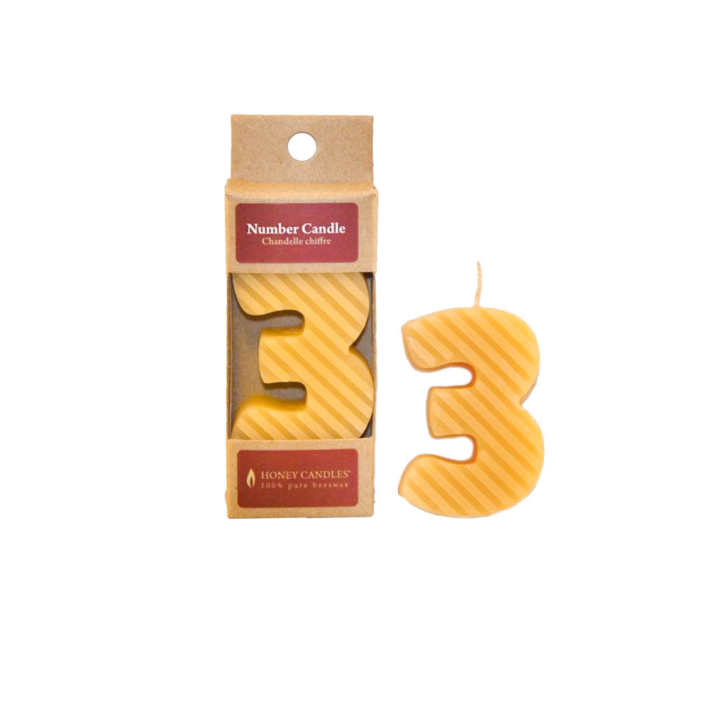 Beeswax Number Candles