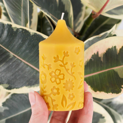Beeswax Flower Pillar
