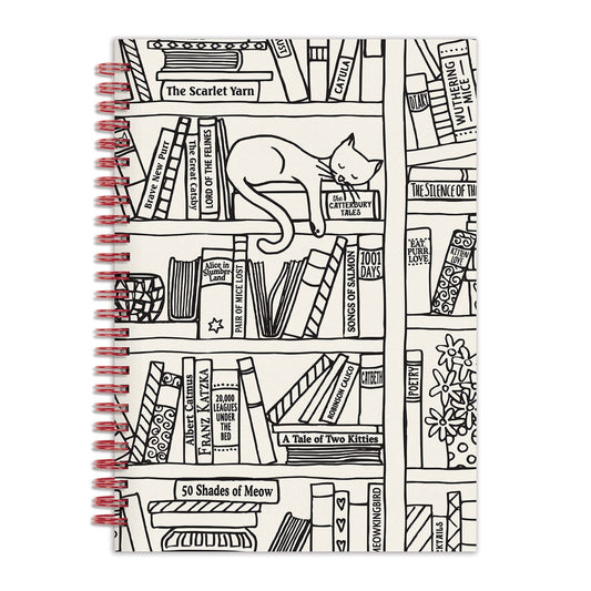 Cats Bookshelf Spiralbound Journal