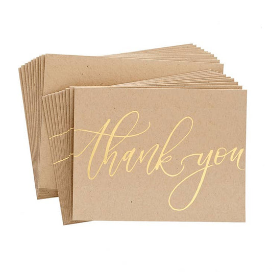 Foil Script Thank You Cards (Box Set)